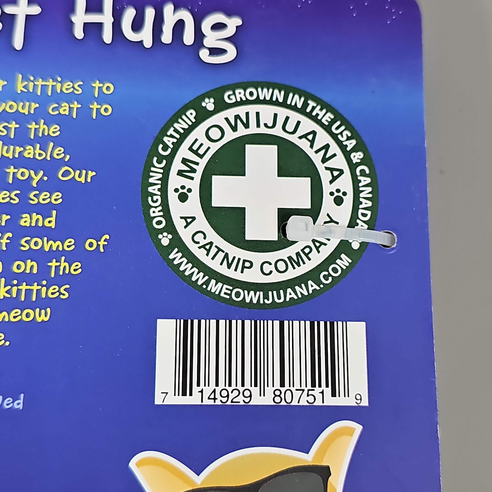 SMARTER PAW Meowijuana Organic Catnip Toy Get Hung Moon & Starts Cat Toy (New)