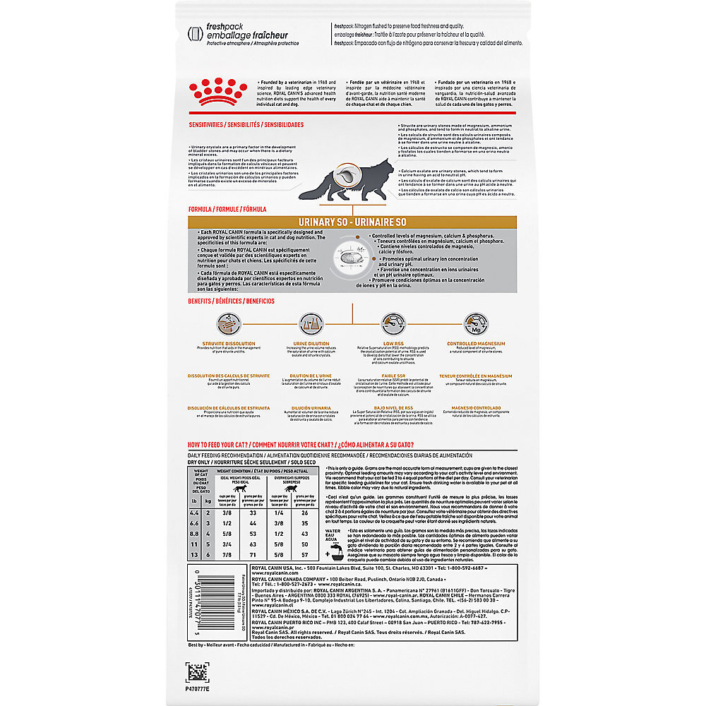 Royal Canin Urinary Diet Feline Adult Dry Cat Food [ 17.6 lbs or 7.7 lbs bag ]