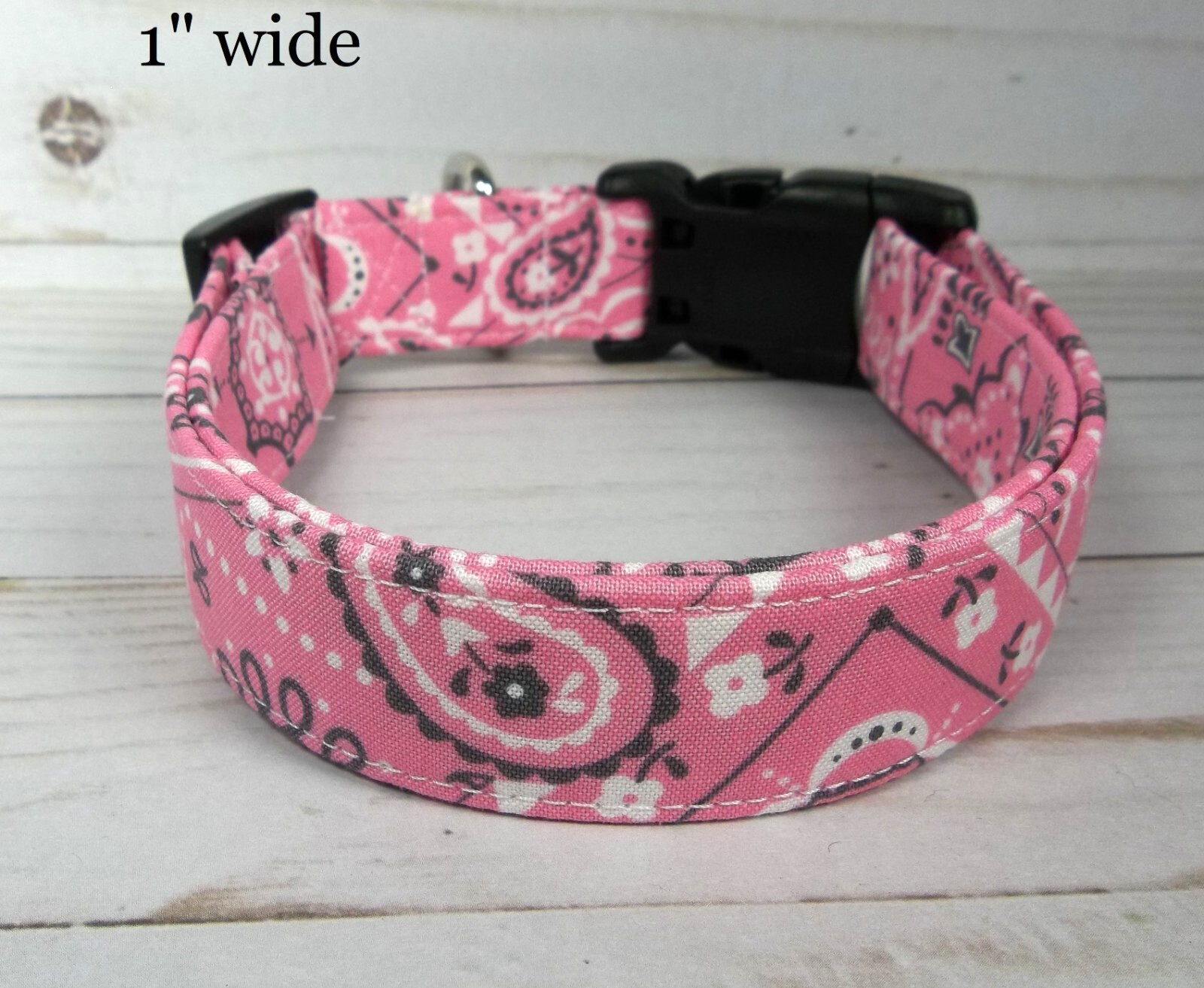 New Baby Pink Bandana Terri’s Dog Collar handmade adjustable western paisley