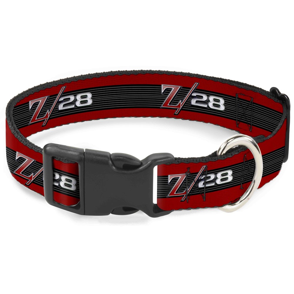 Plastic Clip Collar 1969 Camaro Z/28 Emblem/Stripe Red/Black/Gray/Silver WIDE-La