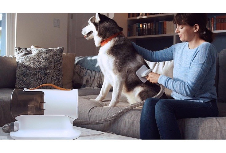 AIRROBO PG100 Pet Grooming Vacuum with 5 Grooming Tools, 12000Pa Suction Power