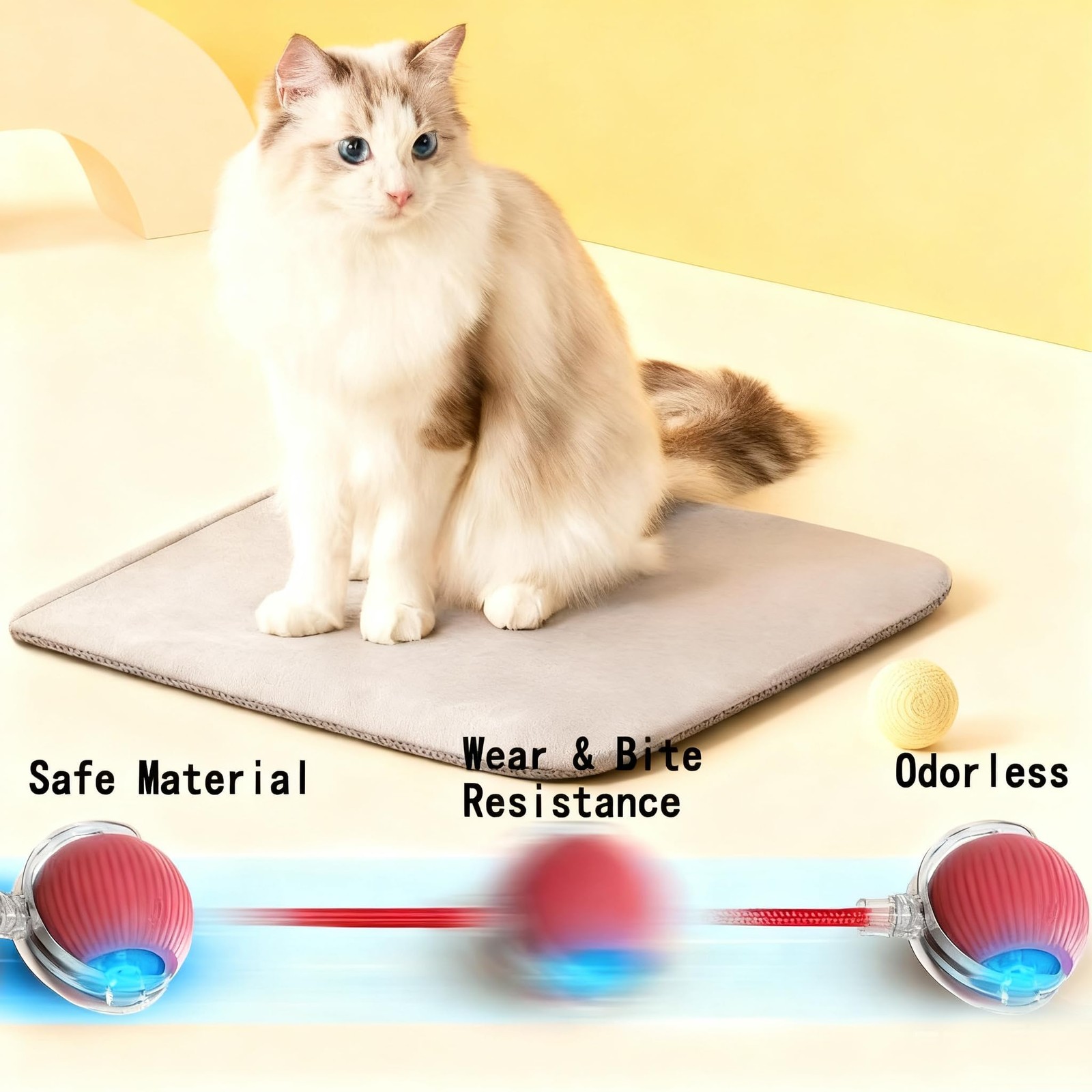 Liedrg Interactive Cat Toy Ball for Indoor 3.15 x 2.56 x 2.36 inches, rad