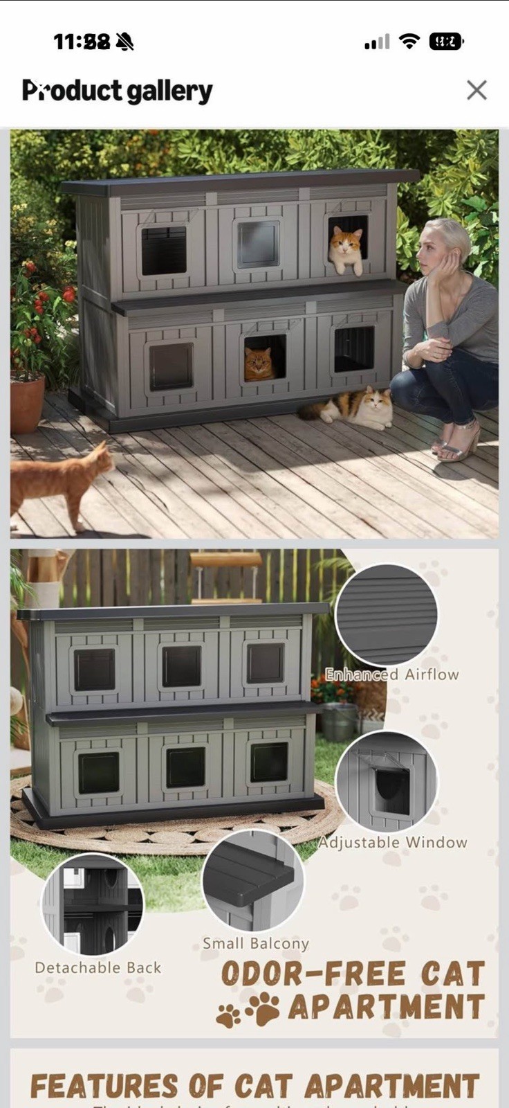 Cat Apartment. Suitable for All Cats. Multiple Doors Allows Cats User Friendly.