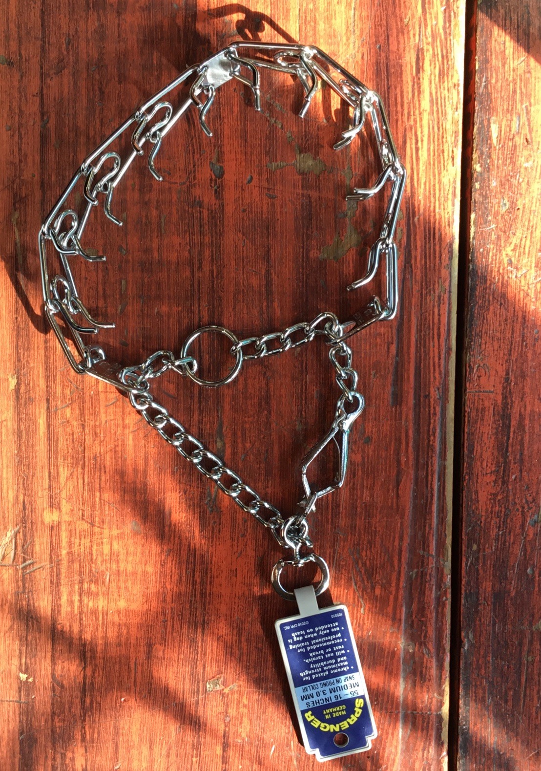 Herm Sprenger Prong Dog Collar Chrome Plated Steel 3mm x 16″ / Quick Release.
