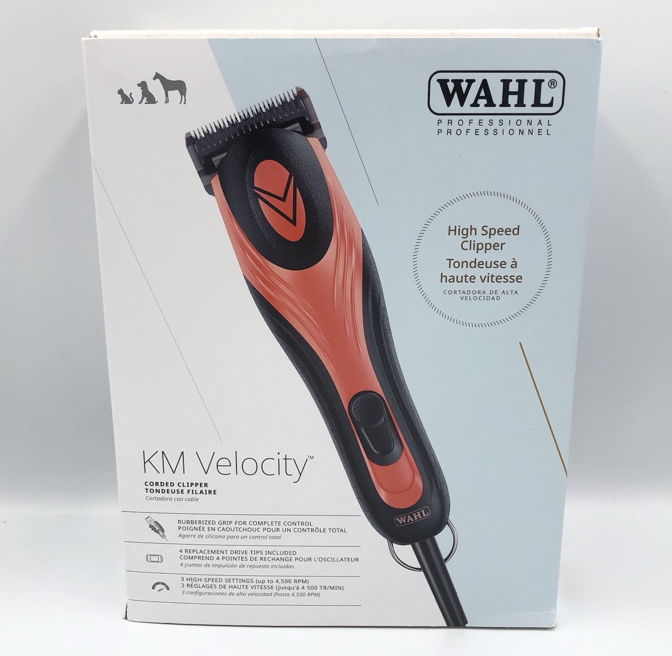 Wahl Pro Animal KM Velocity Corded Clippers w/ New #10 1.5mm Prime Series Blade