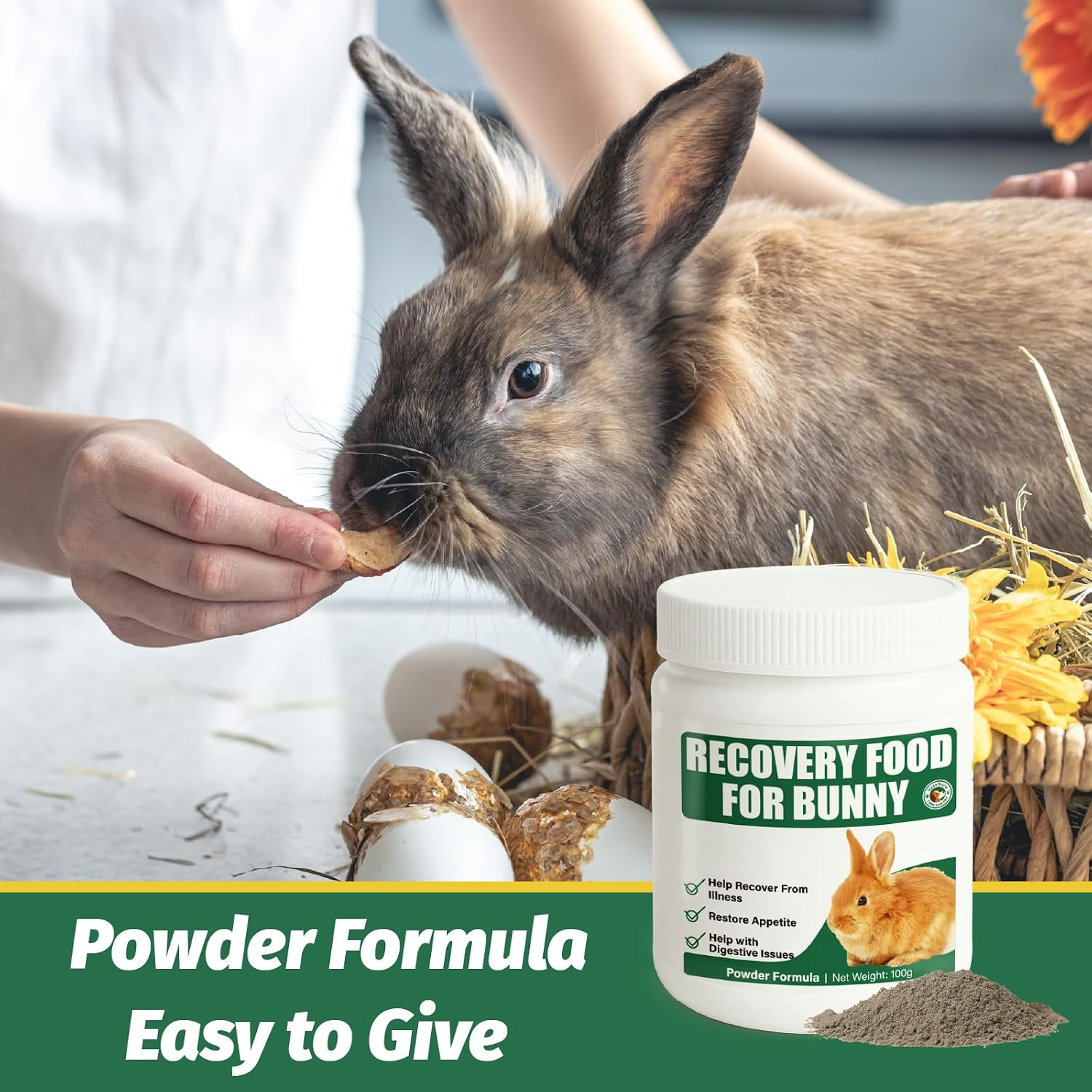 Emergency Recovery Food for Bunny and Small Herbivores, High-Fiber Timothy Hay B