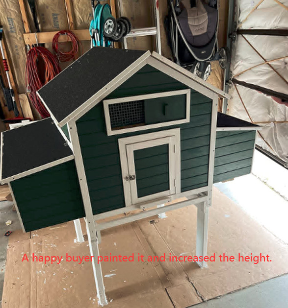 Wood Chicken Coop Backyard Hen House 4-8 Chickens with 6 Nesting Box New