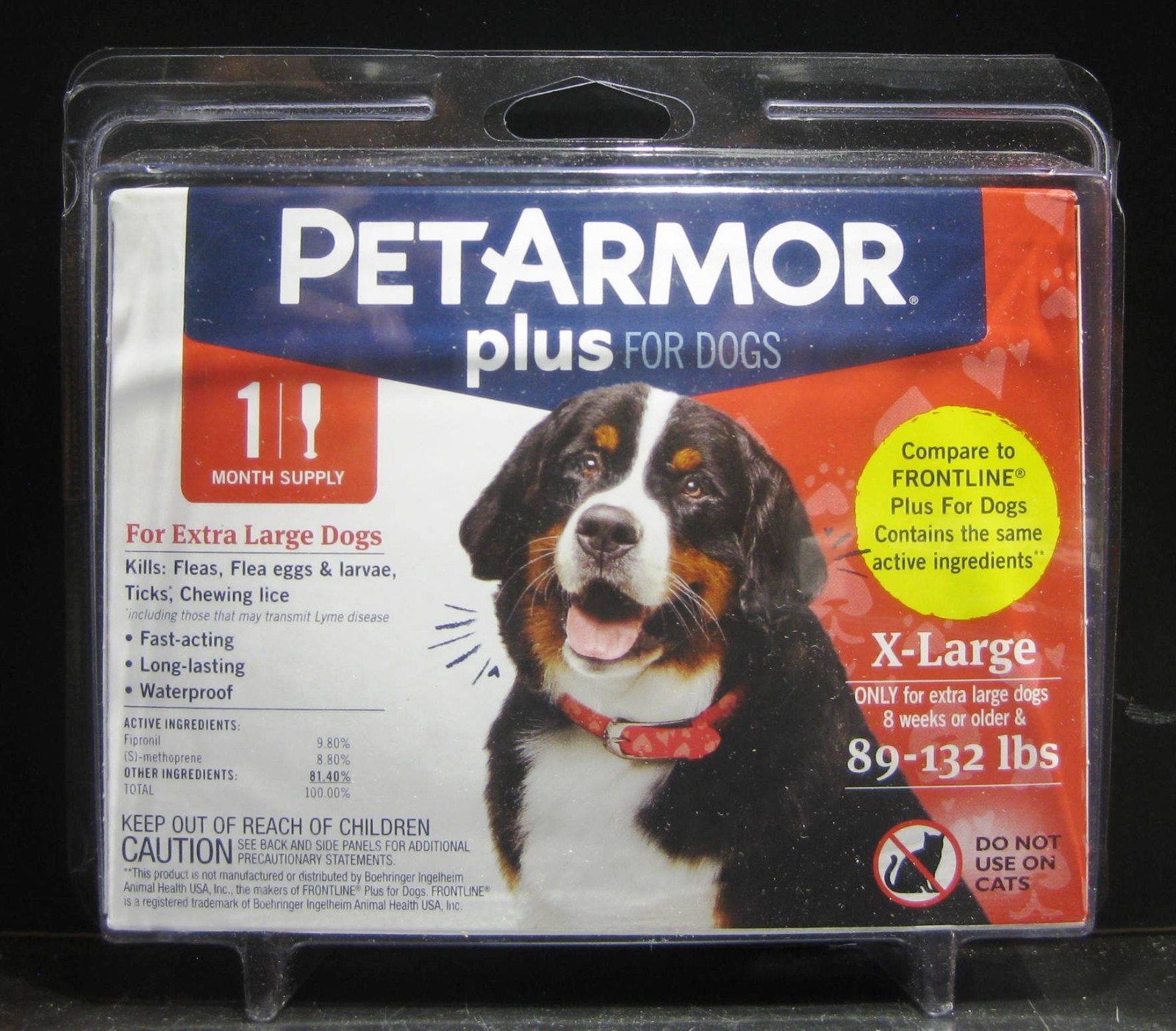 Pet Armor Plus Flea Tick Treatment for X-Large Dogs 89-132 lbs (1 Month Supply)