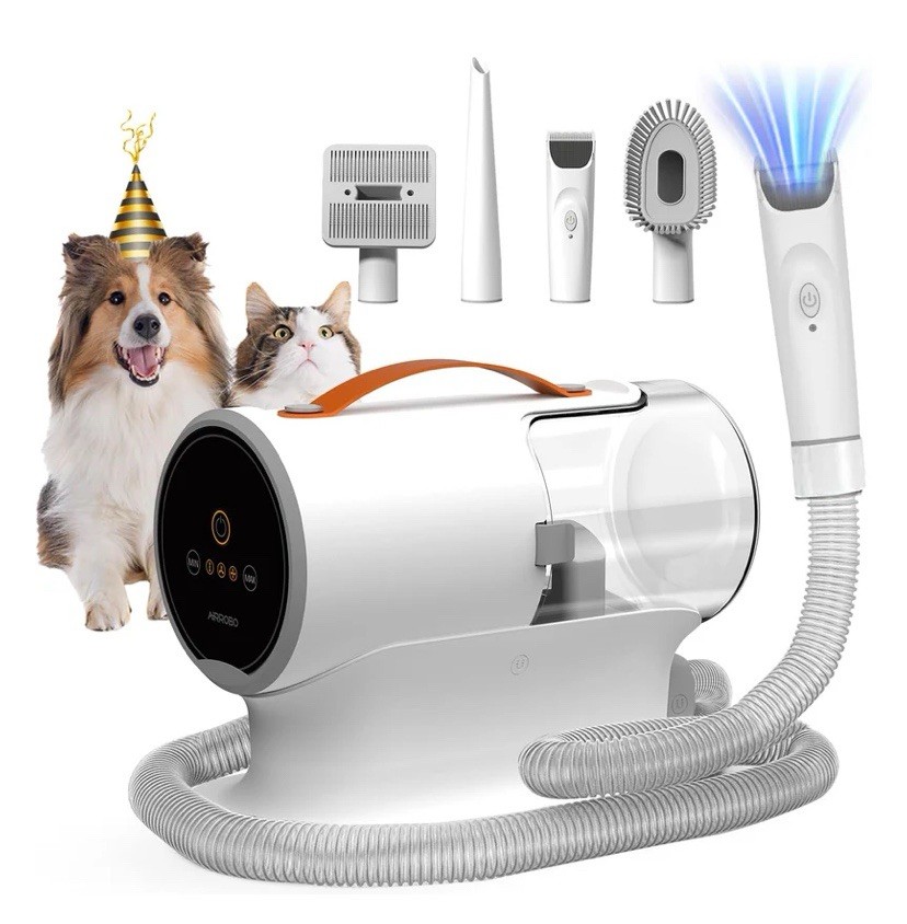AIRROBO PG100 Pet Grooming Vacuum & 5 Grooming Tools, 12000Pa Suction Power New!