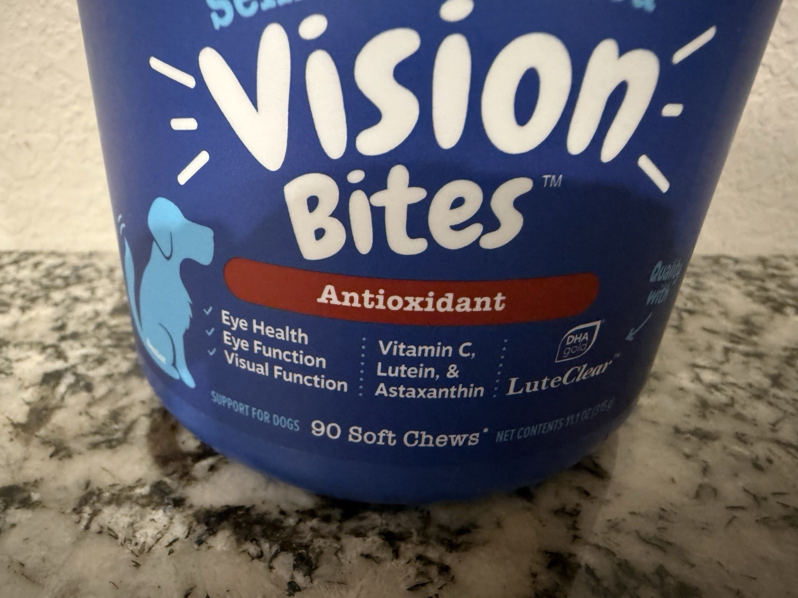 Zesty Paws Senior Vision Bites 90 Count Daily Eye Care Soft Chews for Dogs