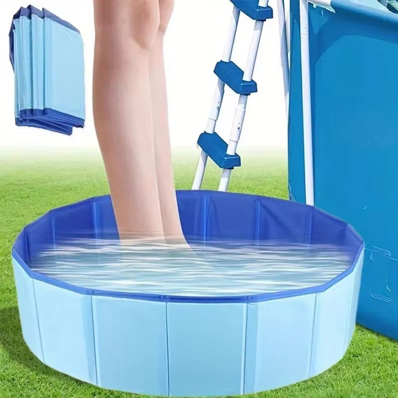Foldable Dog Pool, Portable Hard Plastic Dog Swimming Pool, Outdoor Collapsible