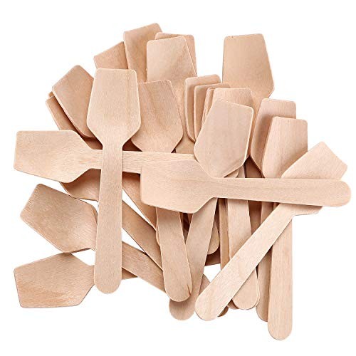 1.5mm Extra-Thick Mini Wooden Spoons (4 Inch) – Count Heavy Duty Square 100