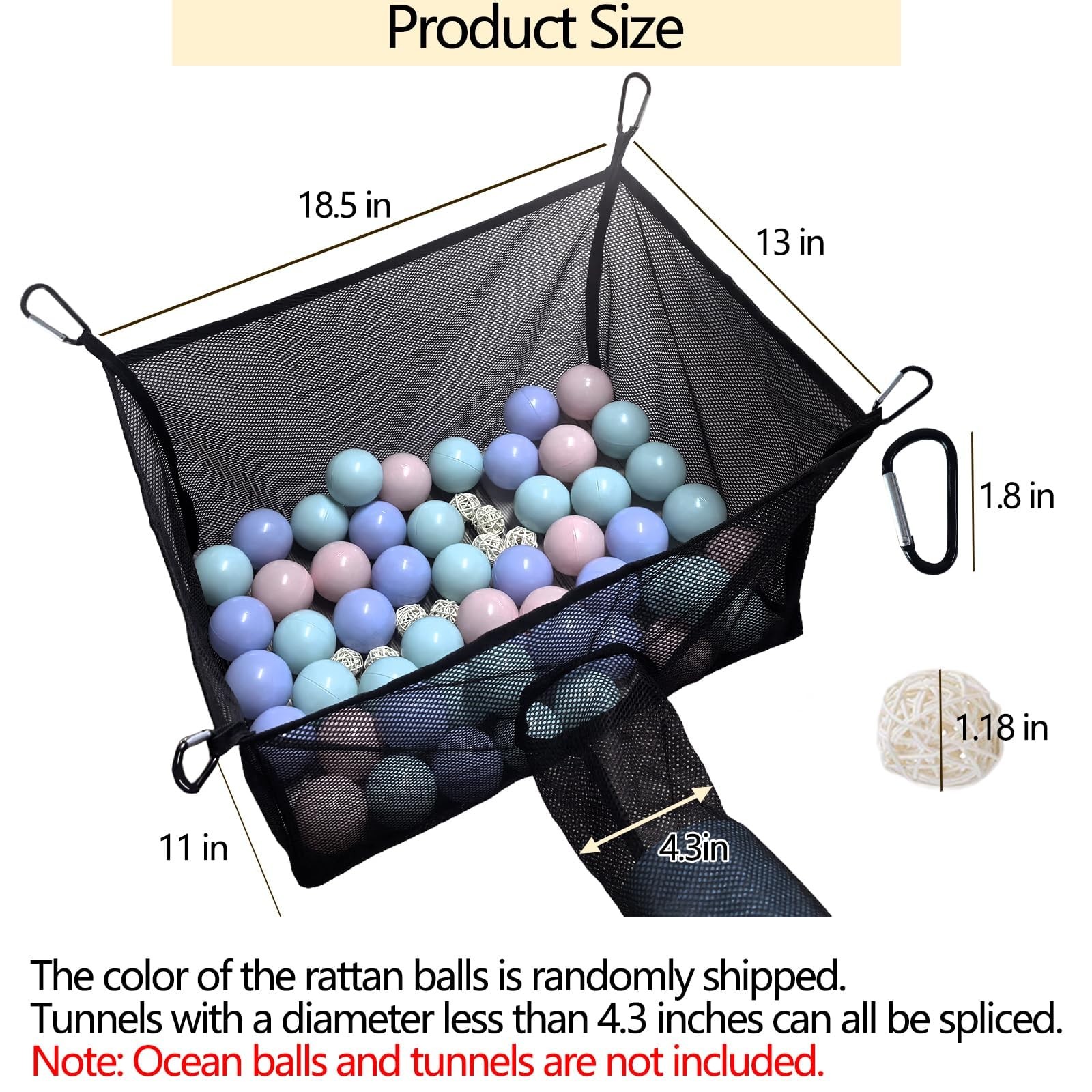 kathson Ferret Hammock for Cage Accessories, 18.5 x 13 x 11 inches, Black