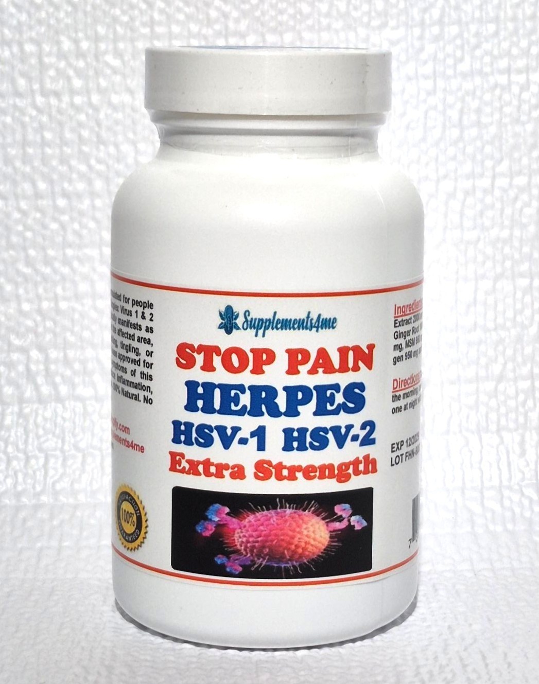 NATURAL HEALTHY SUPPORT FOR HSV 1 & 2 VIRUS PAIN WOMEN & MEN – MADE IN USA