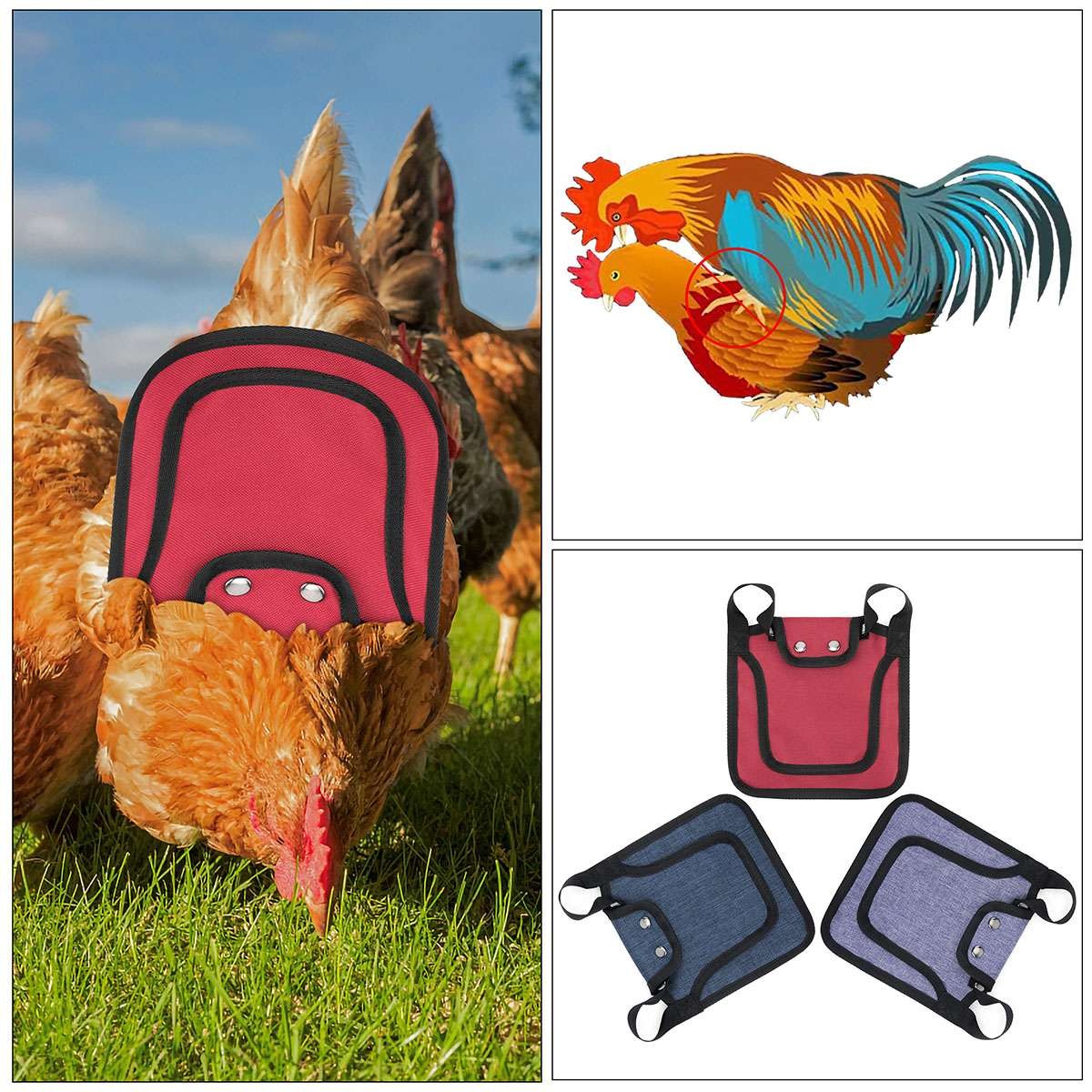 3 Pack Chicken Saddle Apron Hen Back Protector Waterproof Canvas Poultry Guard