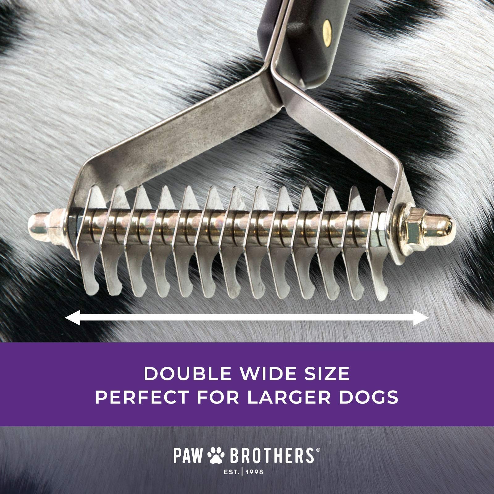 RYAN’S PET SUPPLIES Paw Brothers 13-Blade Coarse Double Wide Dematting Underc…