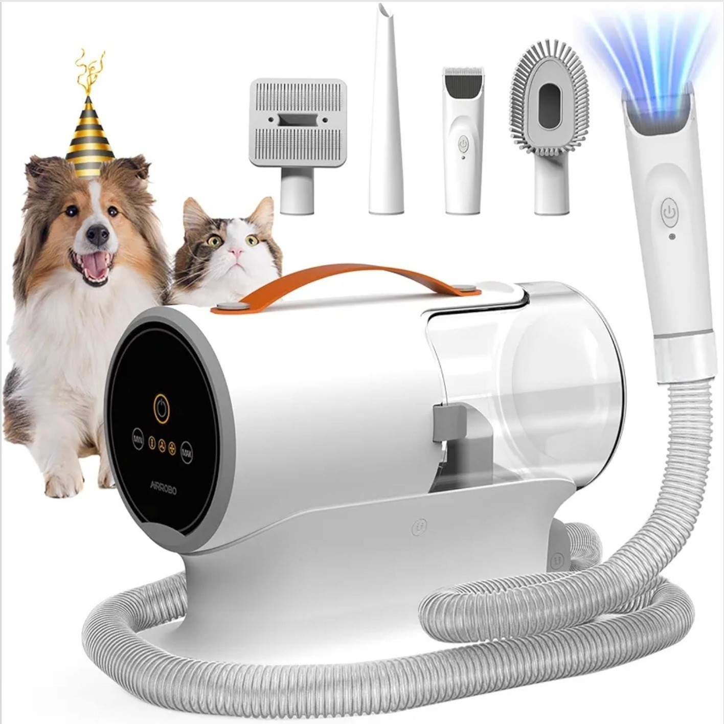 AIRROBO PG100 Pet Grooming Vacuum & 5 Grooming Tools, 12000Pa Suction Power New