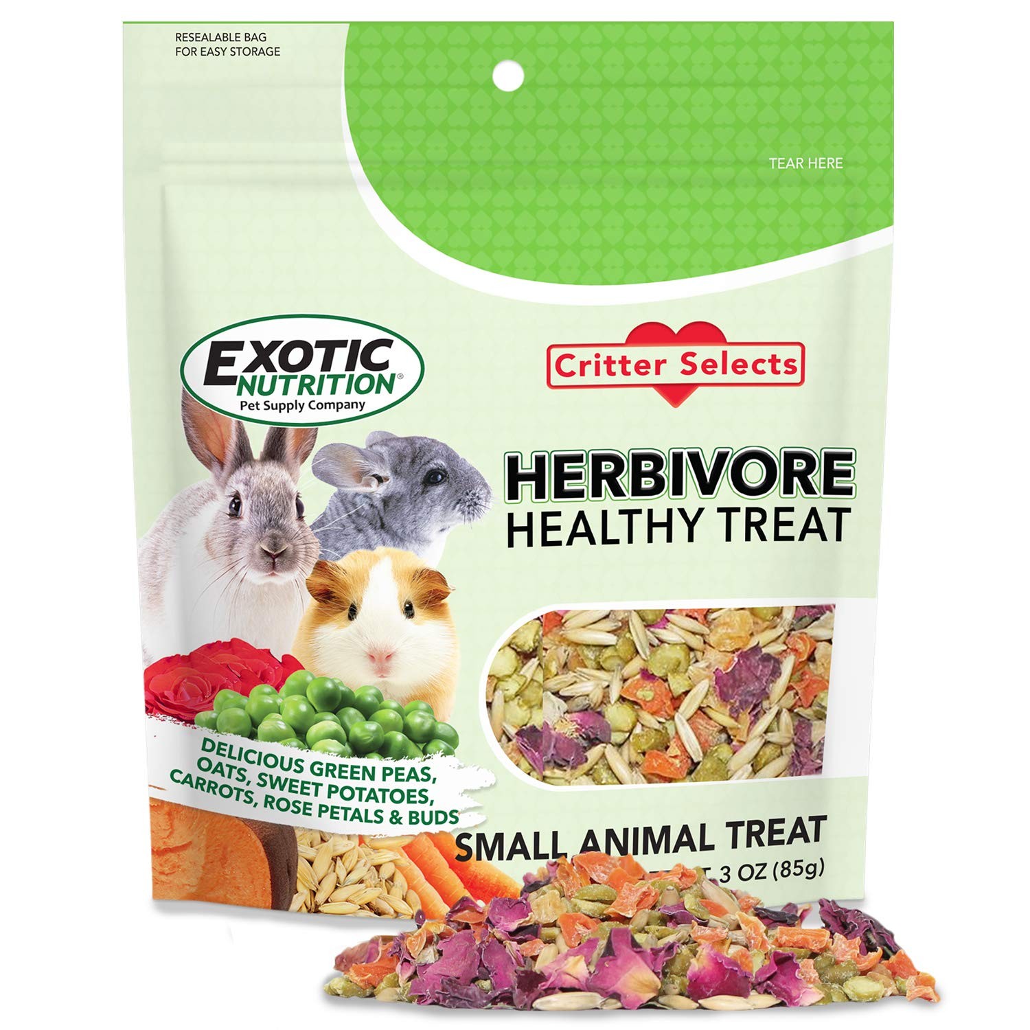 Herbivore Treat (3 oz.) – Healthy Natural Mixed 3 Ounce (Pack of 1), standard