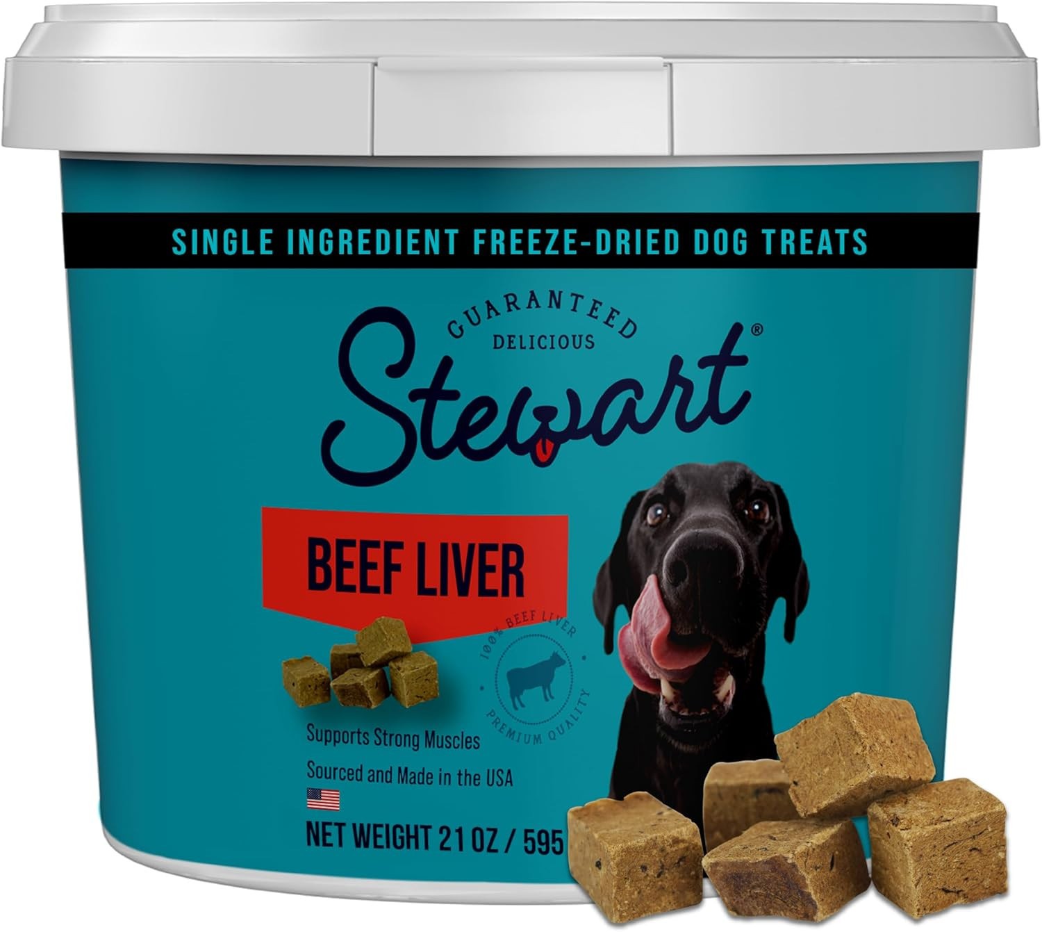 100% Beef Liver Dog Treats, Freeze Dried, 21 oz, 475 Pieces, High Protein
