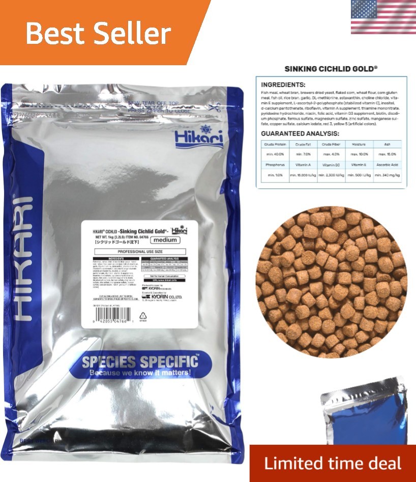 2.2-Pound Astaxanthin-Enriched Pellets for Vibrant Sinking Nutrition – Cichlid
