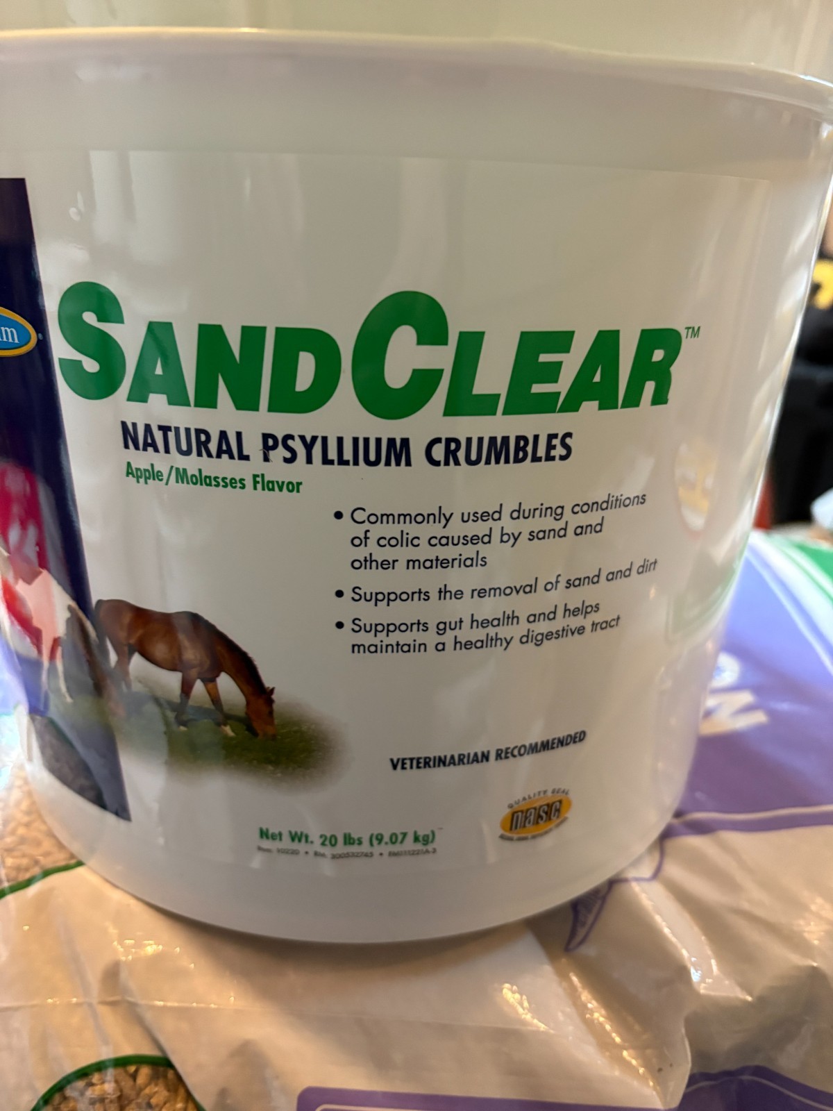20 lbs SandClear Natural Psyllium Crumbles By Farnam 20 lbs
