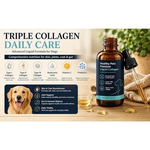 Healthy Petz Premium Liquid Collagen For Dogs, Supplement With Collagen, 60ml