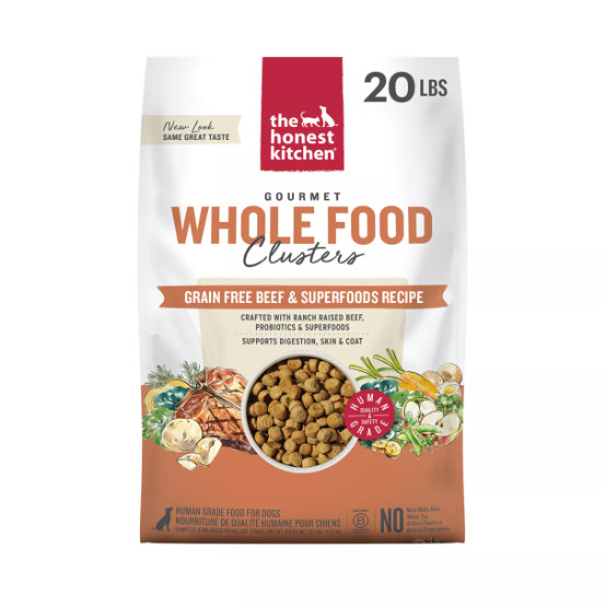 Grain Free Beef Whole Food Clusters Dry Dog Food 20 lb Bag – The Honest Kitchen