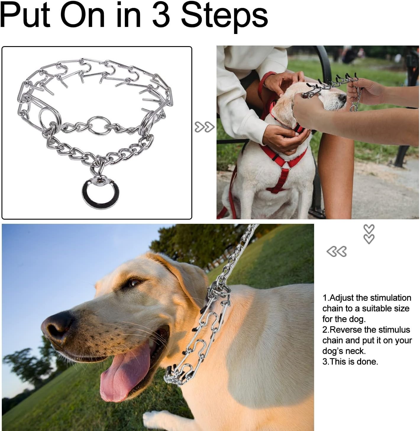 Stainless Steel Dog Pinch Collar – Immediate Training Results for All Breeds