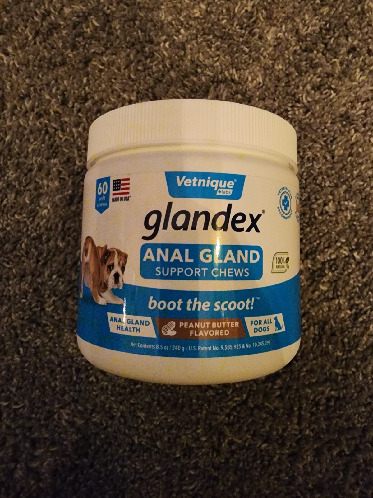 Glandex GSC60-44980 Peanut Butter Soft Chews for Dogs – 60 Count