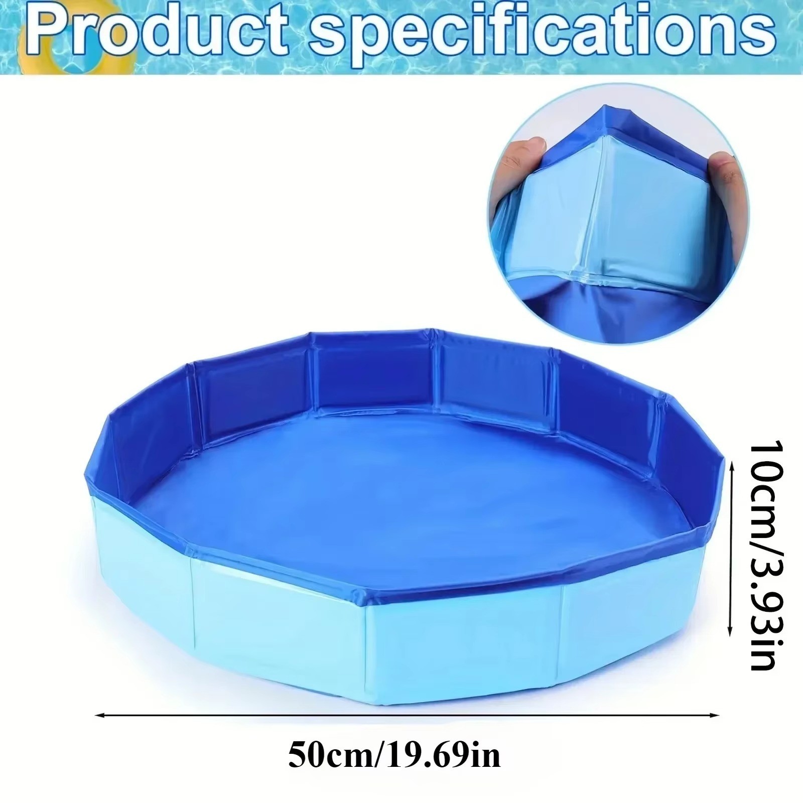 Foldable Dog Pool, Portable Hard Plastic Dog Swimming Pool, Outdoor Collapsible
