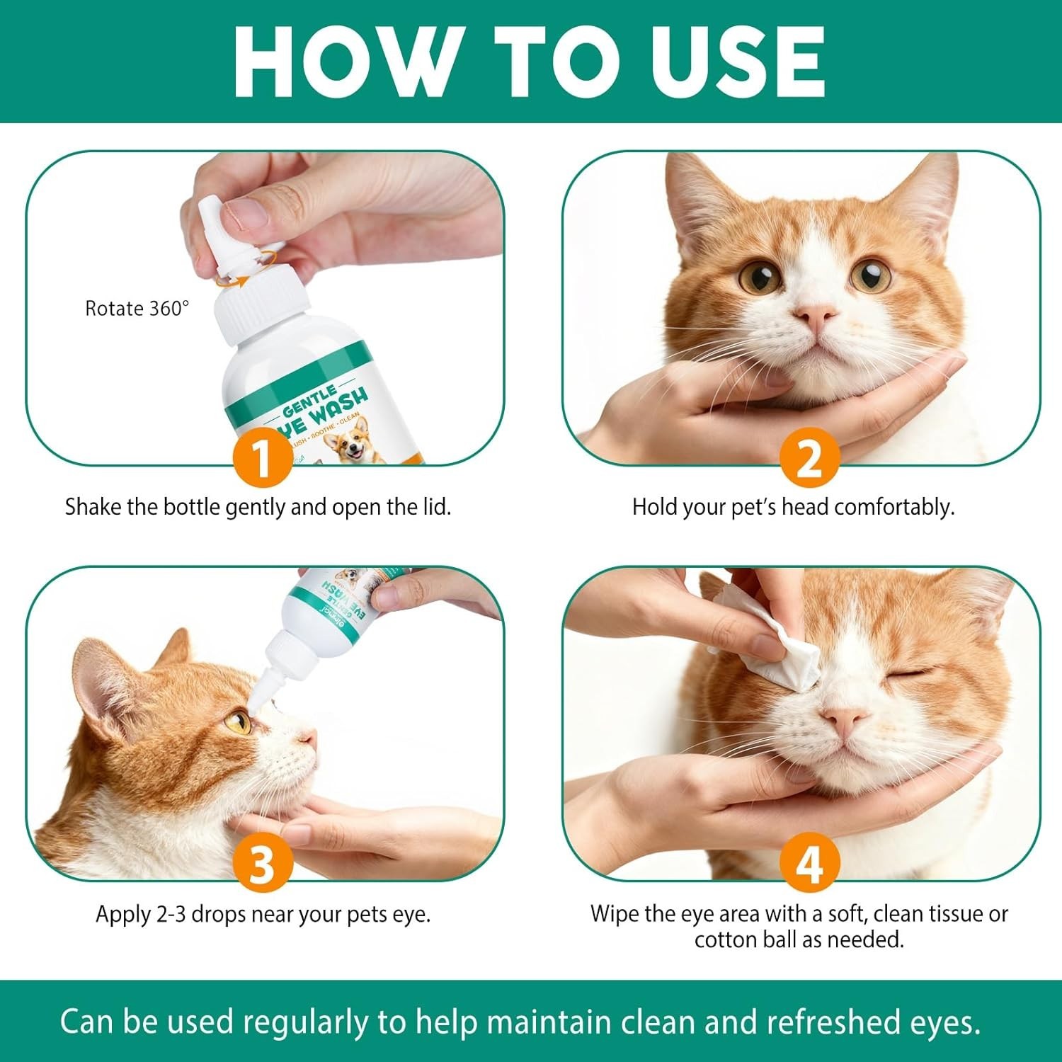 Dog Eye Drops, Eye Infection Treatment for Dogs and Cats,Soothe Infection ,100ml