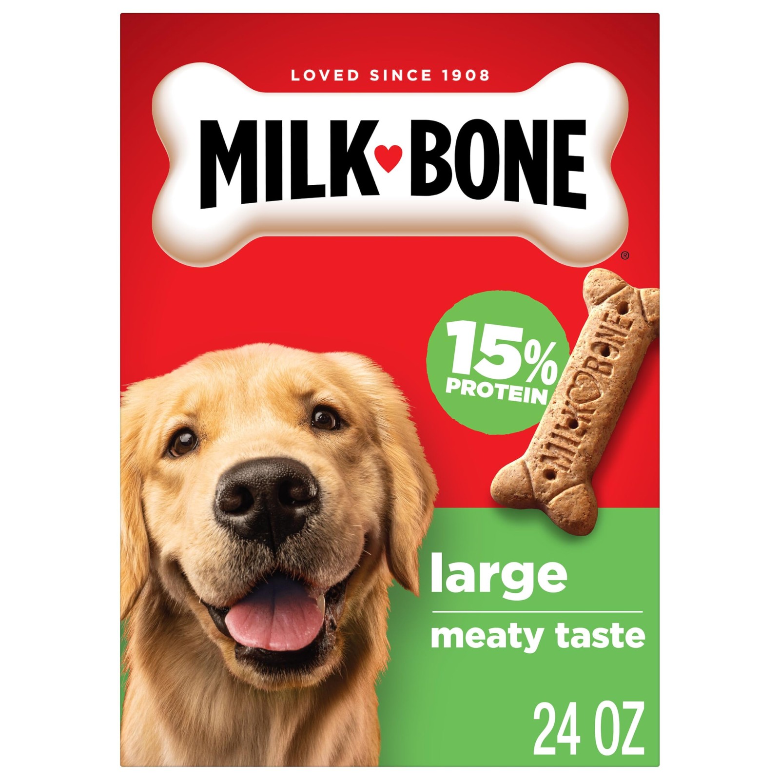 Milk-Bone Crunchy Large Dog Treats, 24 Oz. Box, 24 Ounce (Pack of 1), Brown