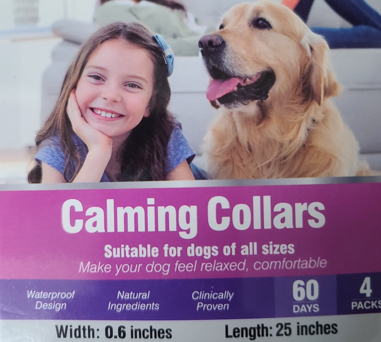 4 Pack Calming Collar for Dogs Pheromone Anxiety Relief Adjustable 60 Days New