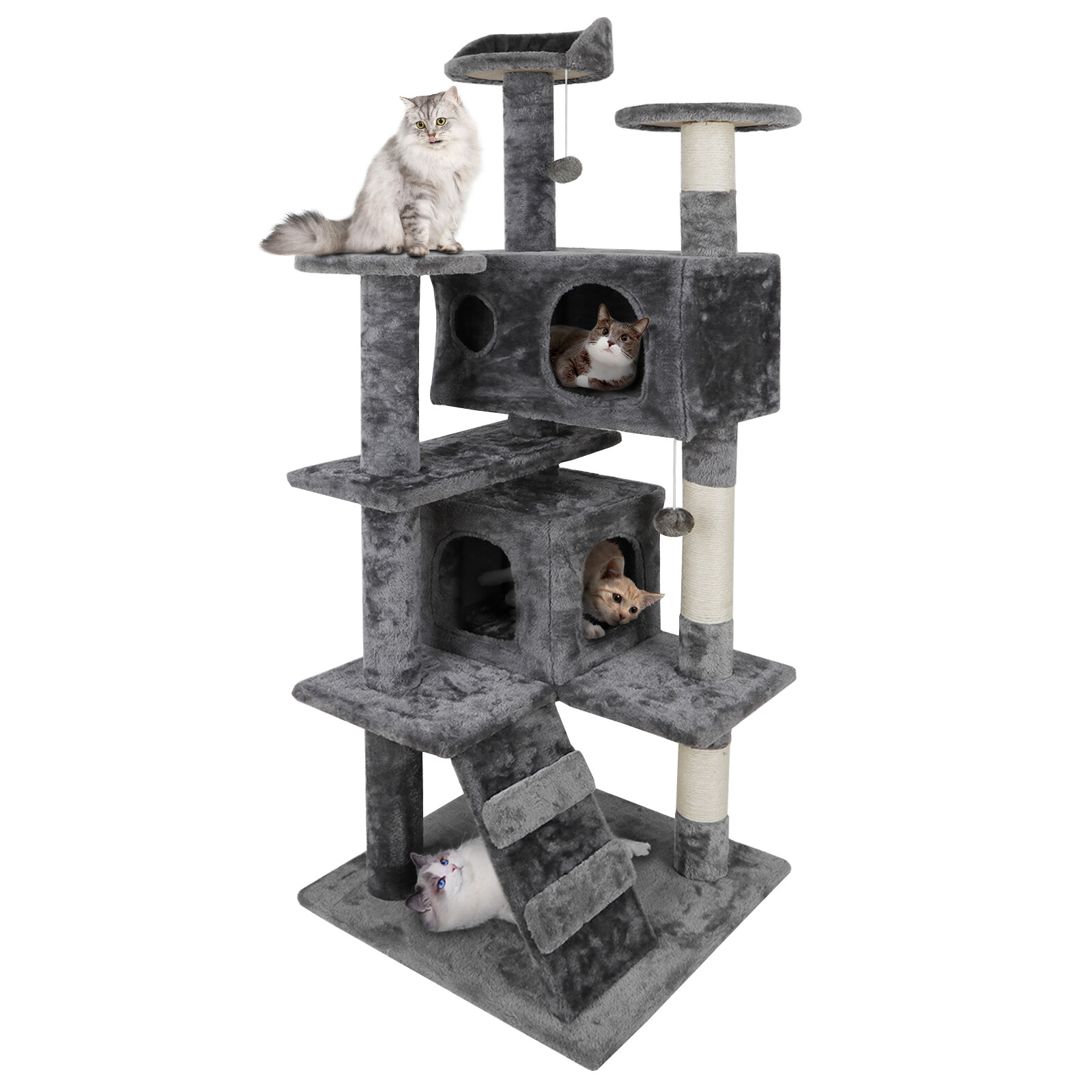 Activity Center 53″ STURDY Cat Tree Tower Large Playing House Condo For Rest