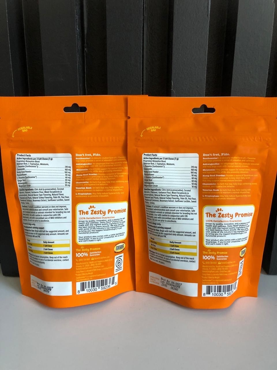 2 Pack Zesty Paws Advanced Calming Bites for Dogs 30 Soft Chews Turkey Flavor