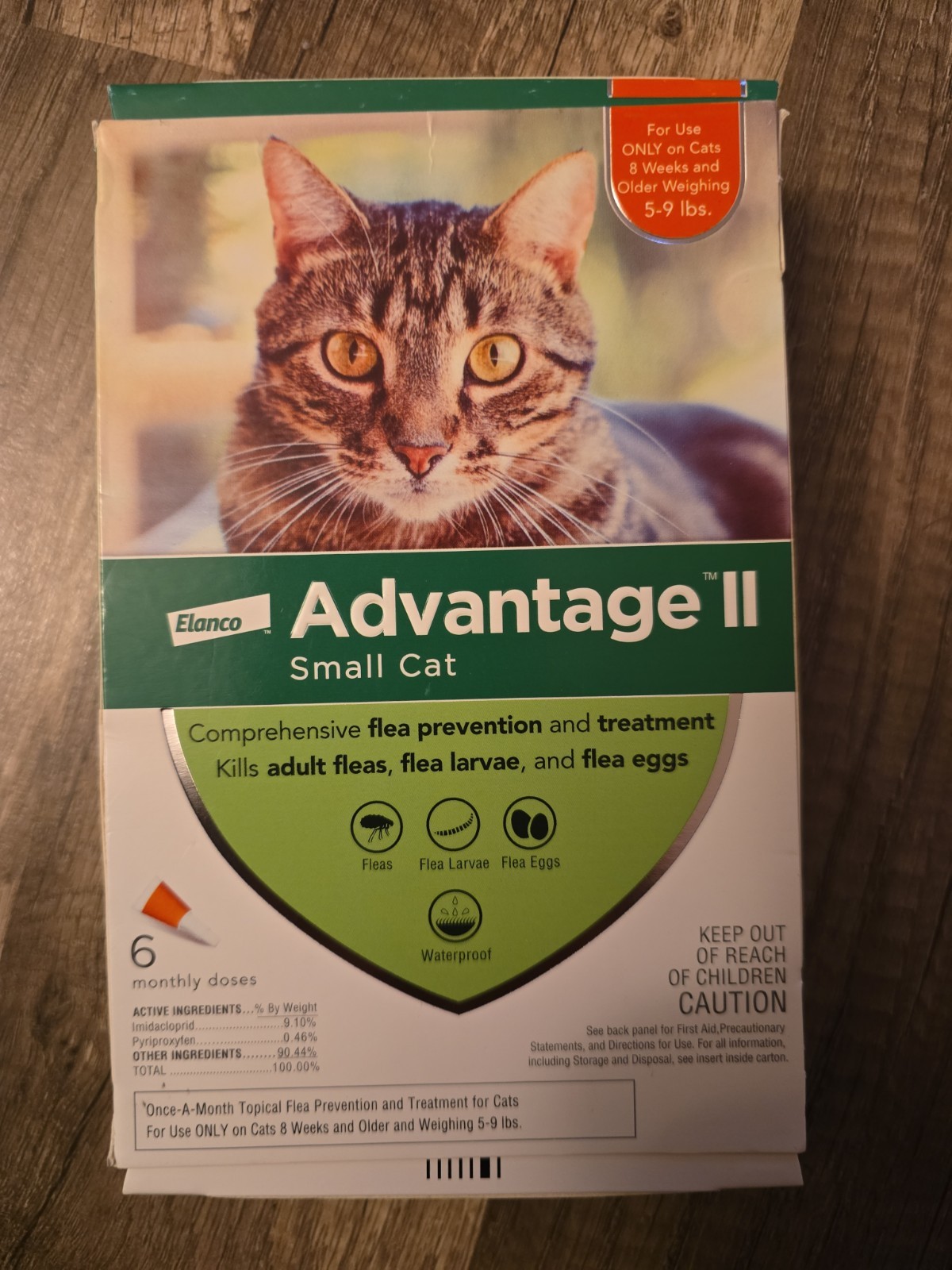 Elanco Advantage II Small Cat 5-9 lb Flea Prevention & Treatment 6 Monthly Doses