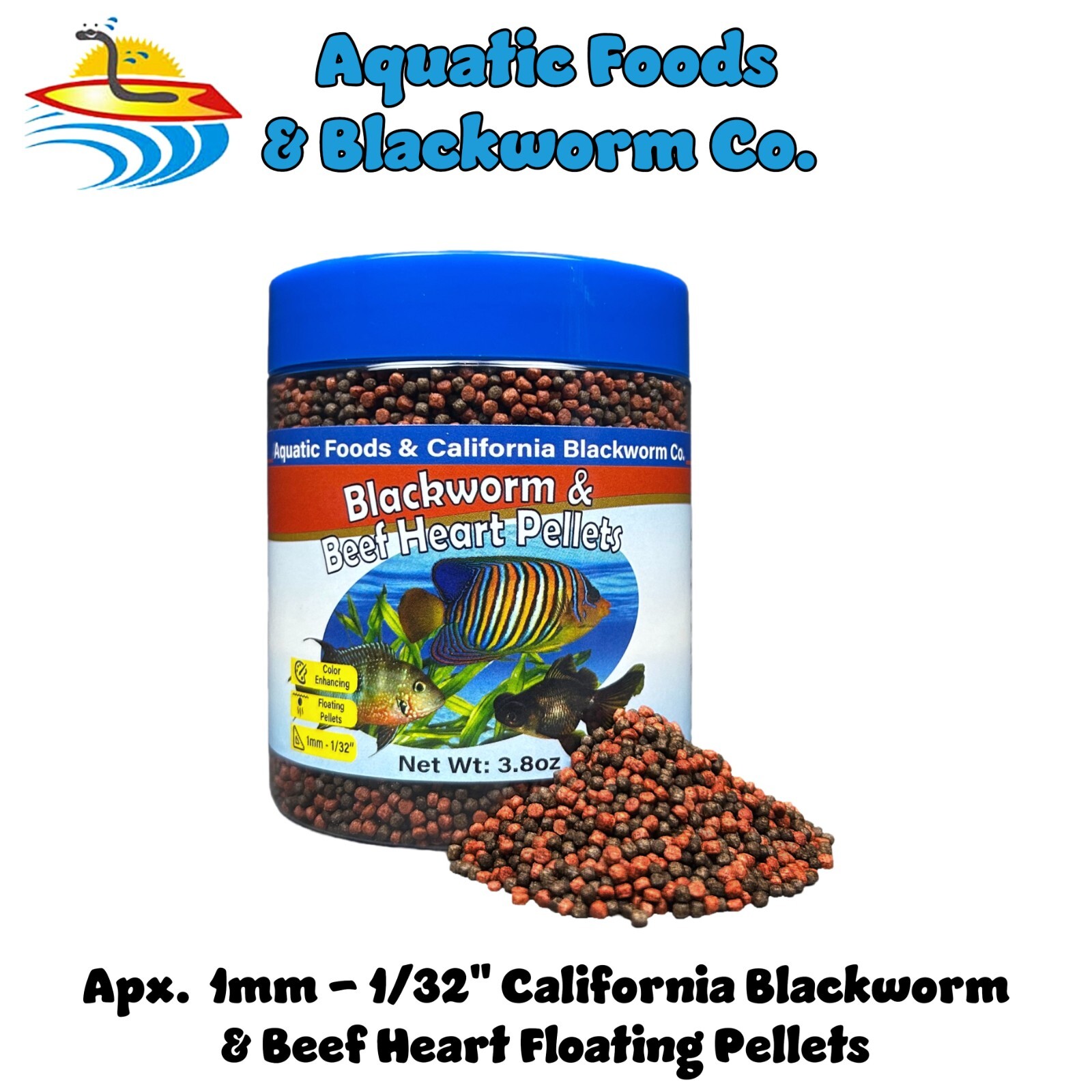 1mm California Blackworm & Beef Heart Floating Pellets. FREE Pellets & Wafers