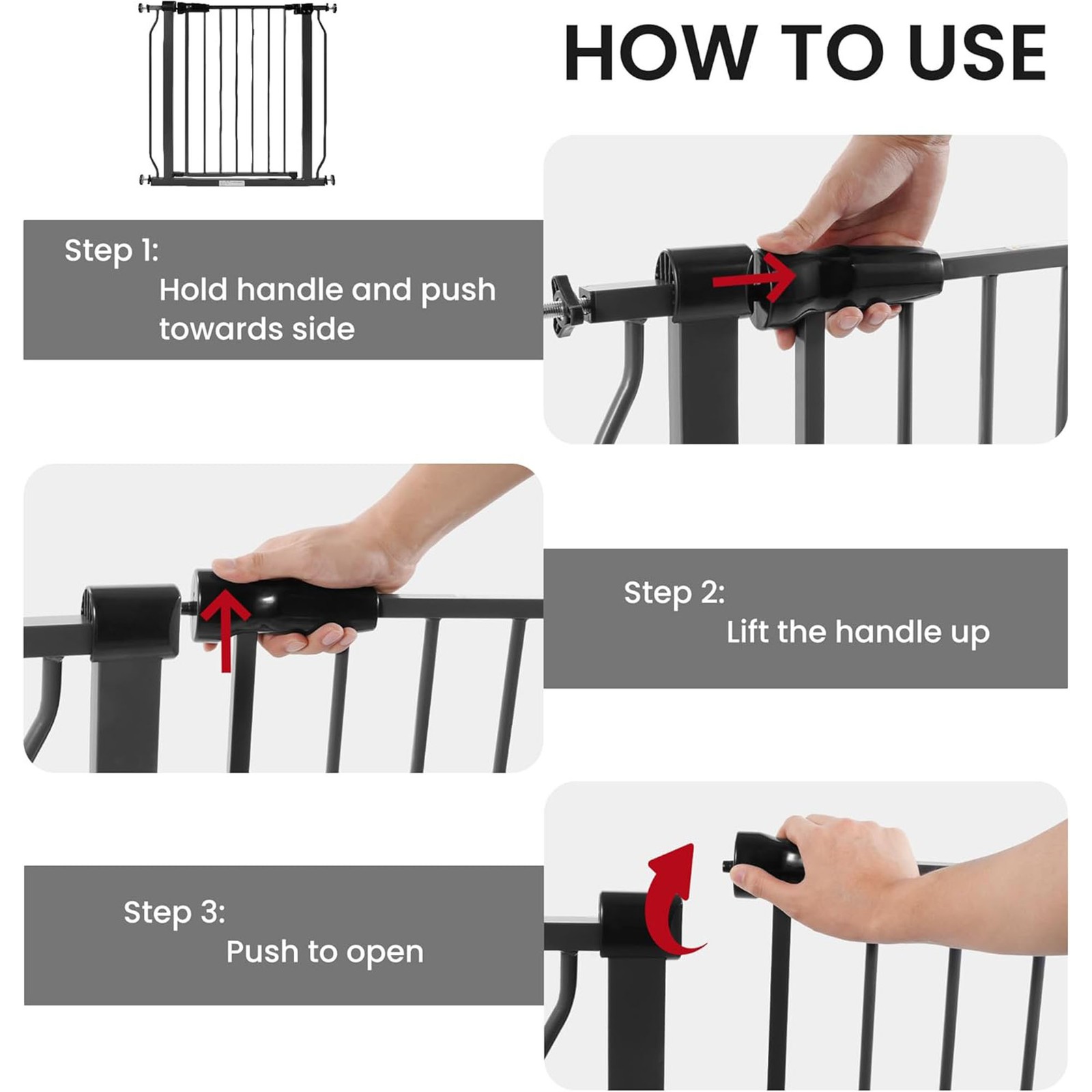 BalanceFrom Walk-Thru Safety Gate, 29.1-33.8″W, 30″H, Graphite (Open Box)