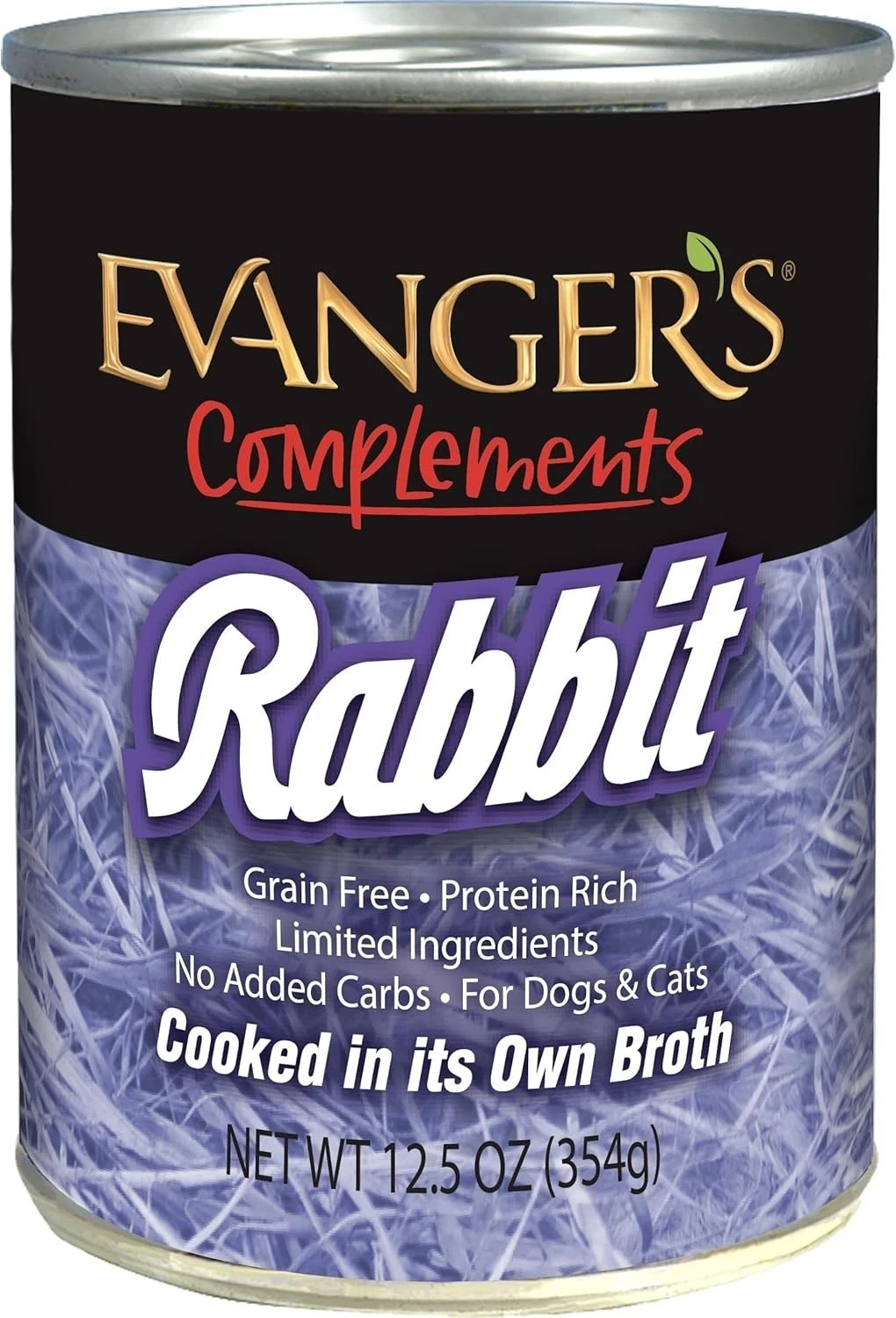 Evanger’s Complements Rabbit (12) 12.5oz cans for Dogs & Cats Best By 01/2029
