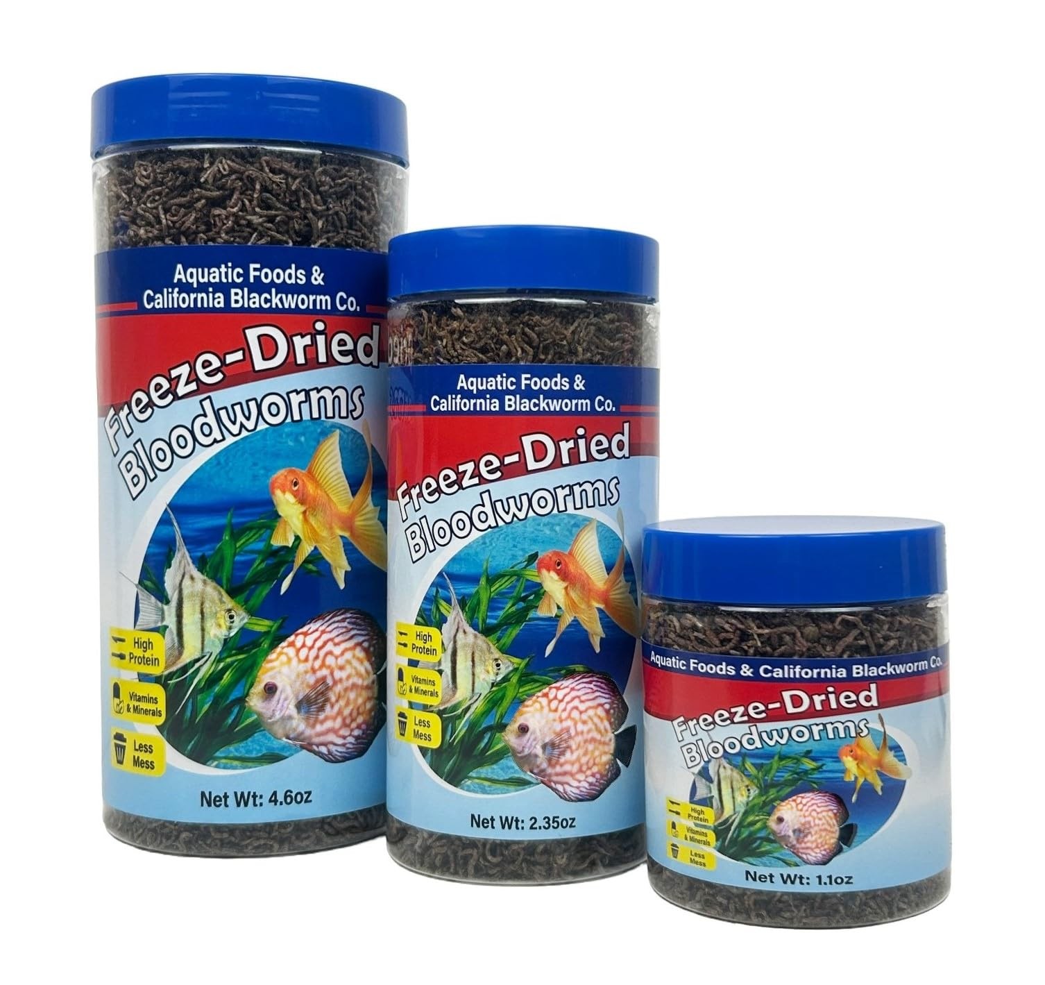 1.0 Ounce Grade A Freeze Dried Floating Bloodworms Tropical Fish Food Pellet