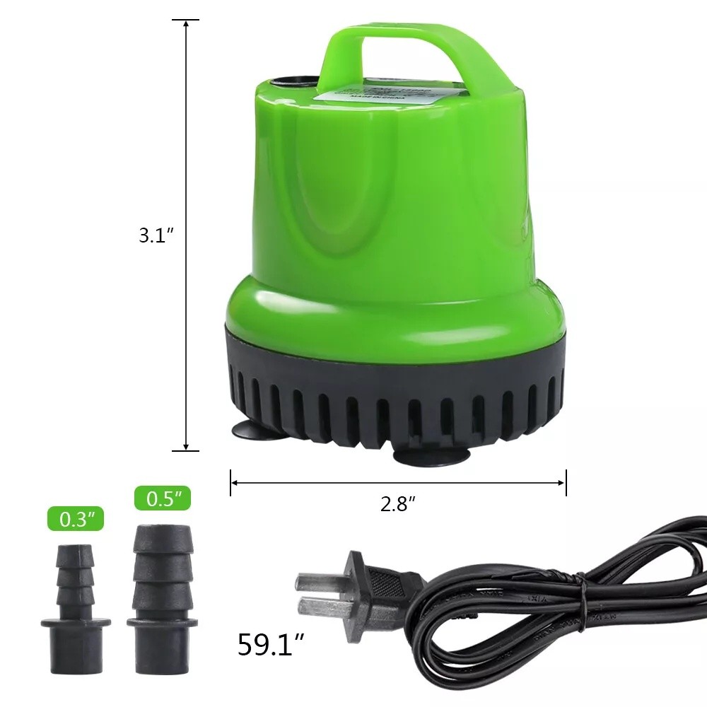 Submersible Water Pump for Pond Aquarium Hydroponics Fish Tank Fountain