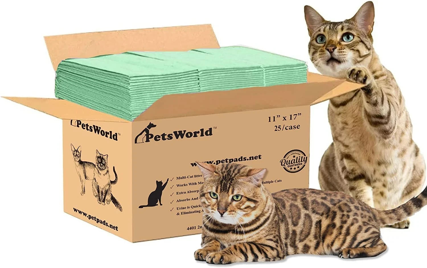 Multi Cat Pad Refills for Cats Breeze Litter System, Ultra-Absorbent, Quick D…