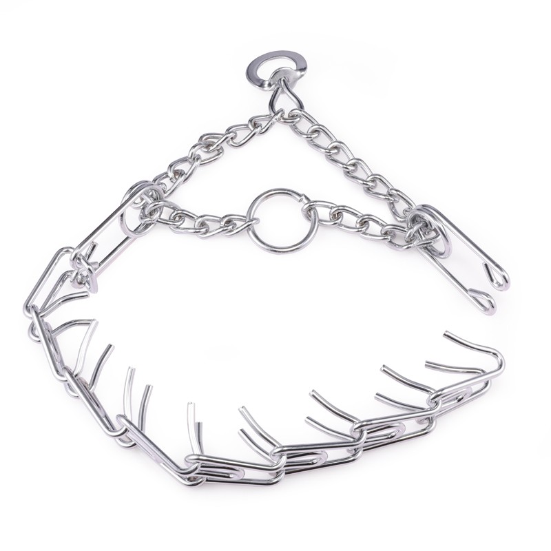 Metal Steel Dog Pinch Prong Choke Chain Collar Training Guardian Gear Adjustable