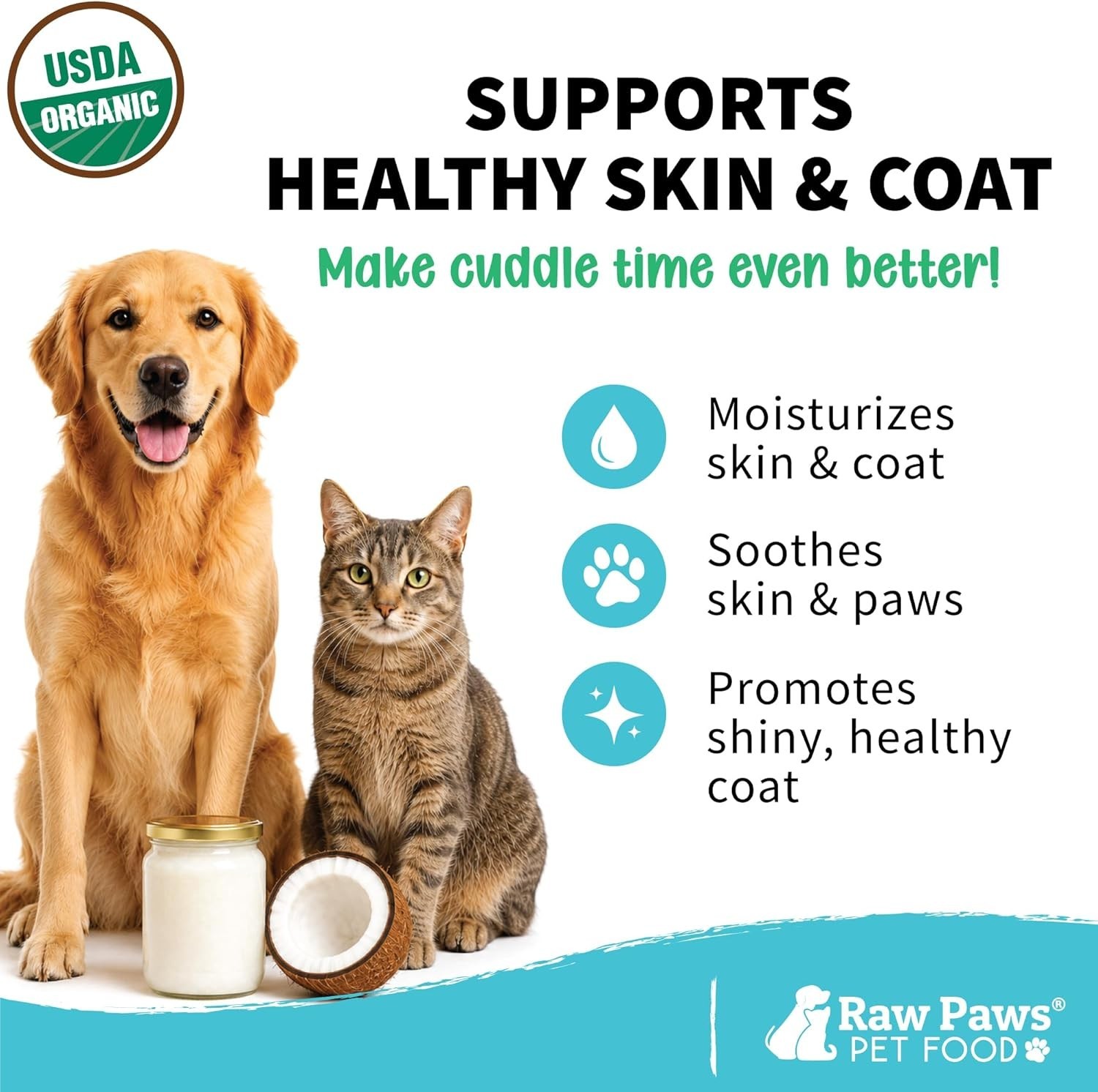 Virgin Organic Coconut Oil for Dogs & Cats, 4-oz – Treatment for Itchy Skin, Dry