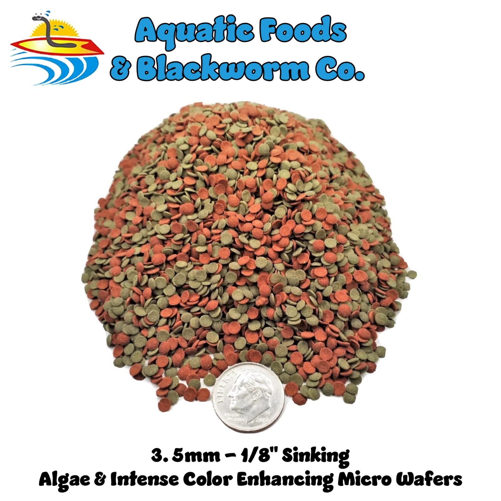 1/8″ Micro Bite Size Sinking Wafers Algae, Color Enhancing for Community Fish.