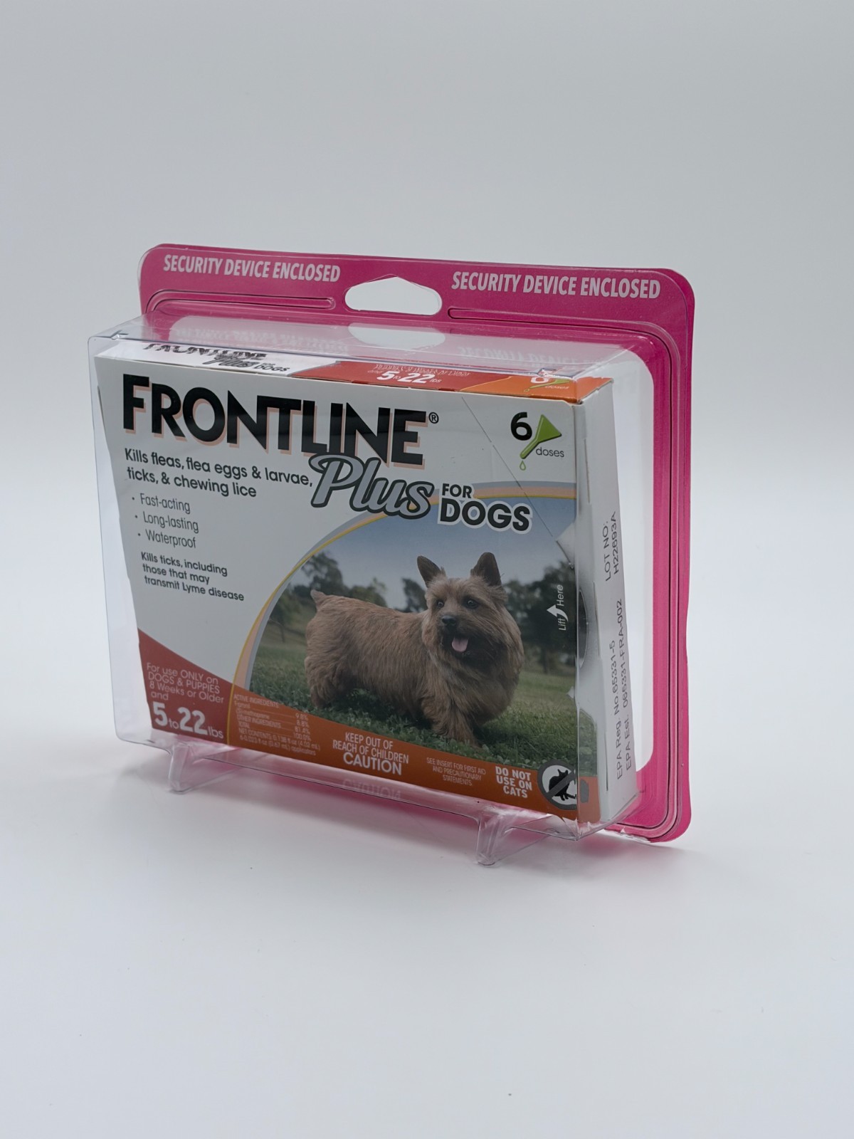 FRONTLINE Plus Flea & Tick Control For Dogs 5 – 22 Lbs. 6 – Doses – New Sealed