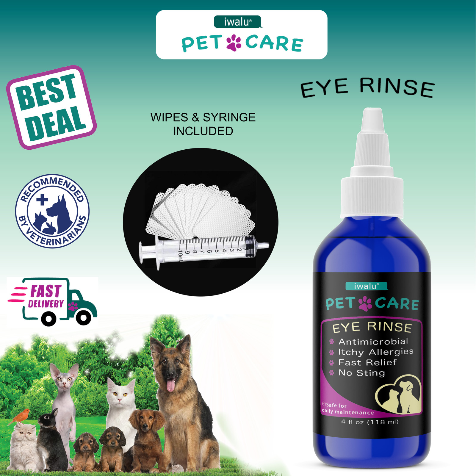 EYE DROPS FOR DOGS Dog Eye Infection Treatment Eye Wash For Dog Pet Supplies
