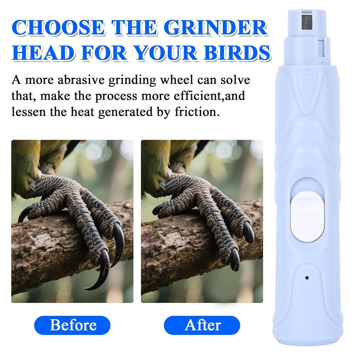 Pet Nail Beak Grinder Kit Clippers Bird Parrot Rabbit Hamster Dog Cat