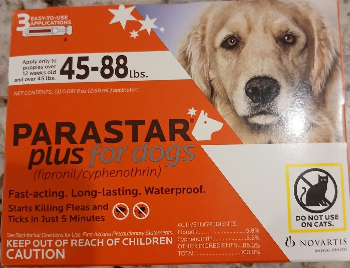 PARASTAR PLUS For Dogs 45-88 Lbs. One 3 Dose Pack.