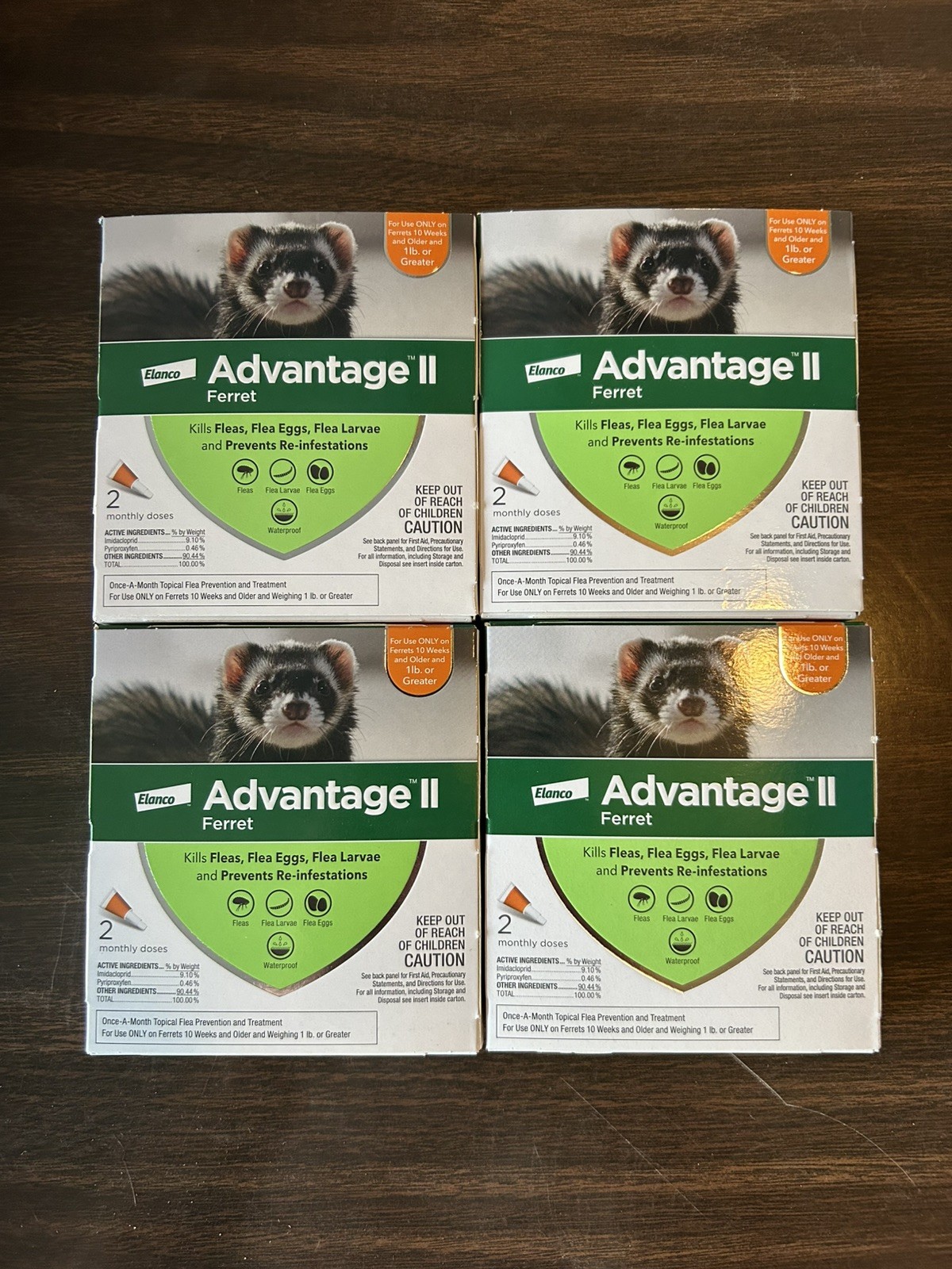 ADVANTAGE II FOR FERRETS – *4 BOXES OF 2 DOSES (8 TOTAL)